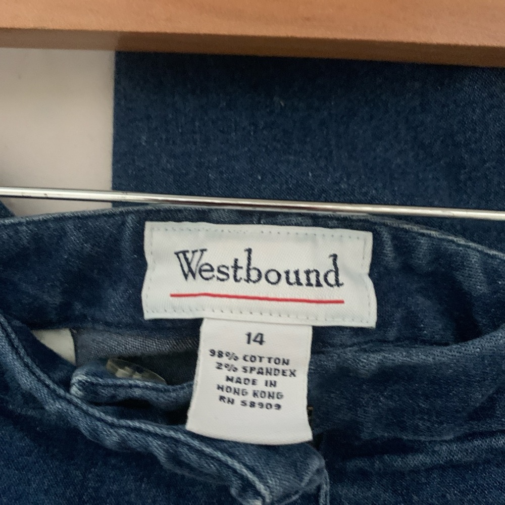 Casual Blue Denim Pants Westbound High waisted - Picture 2 of 5